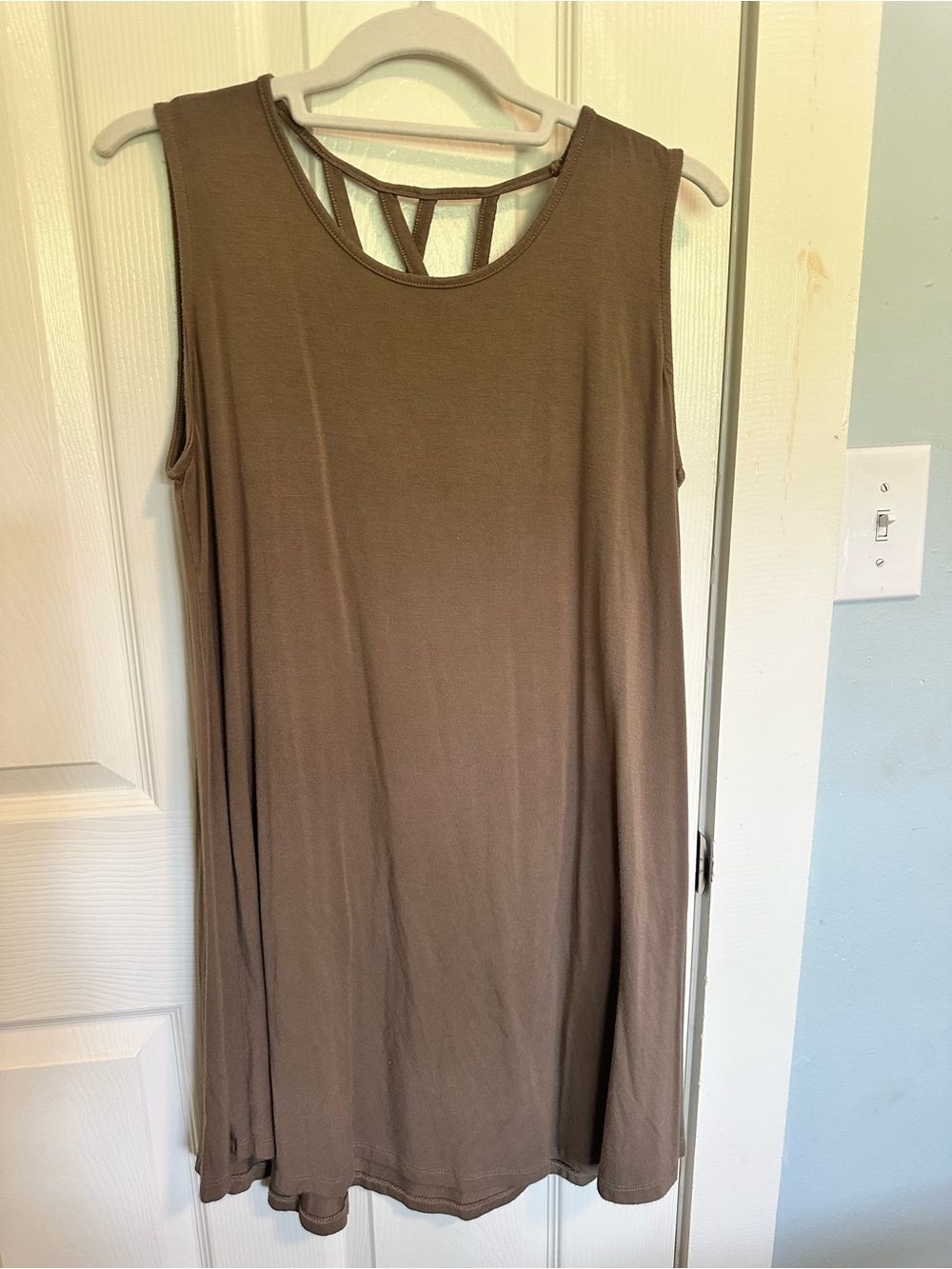 Wishlist Sleeveless A-line Tunic in Taupe Brown